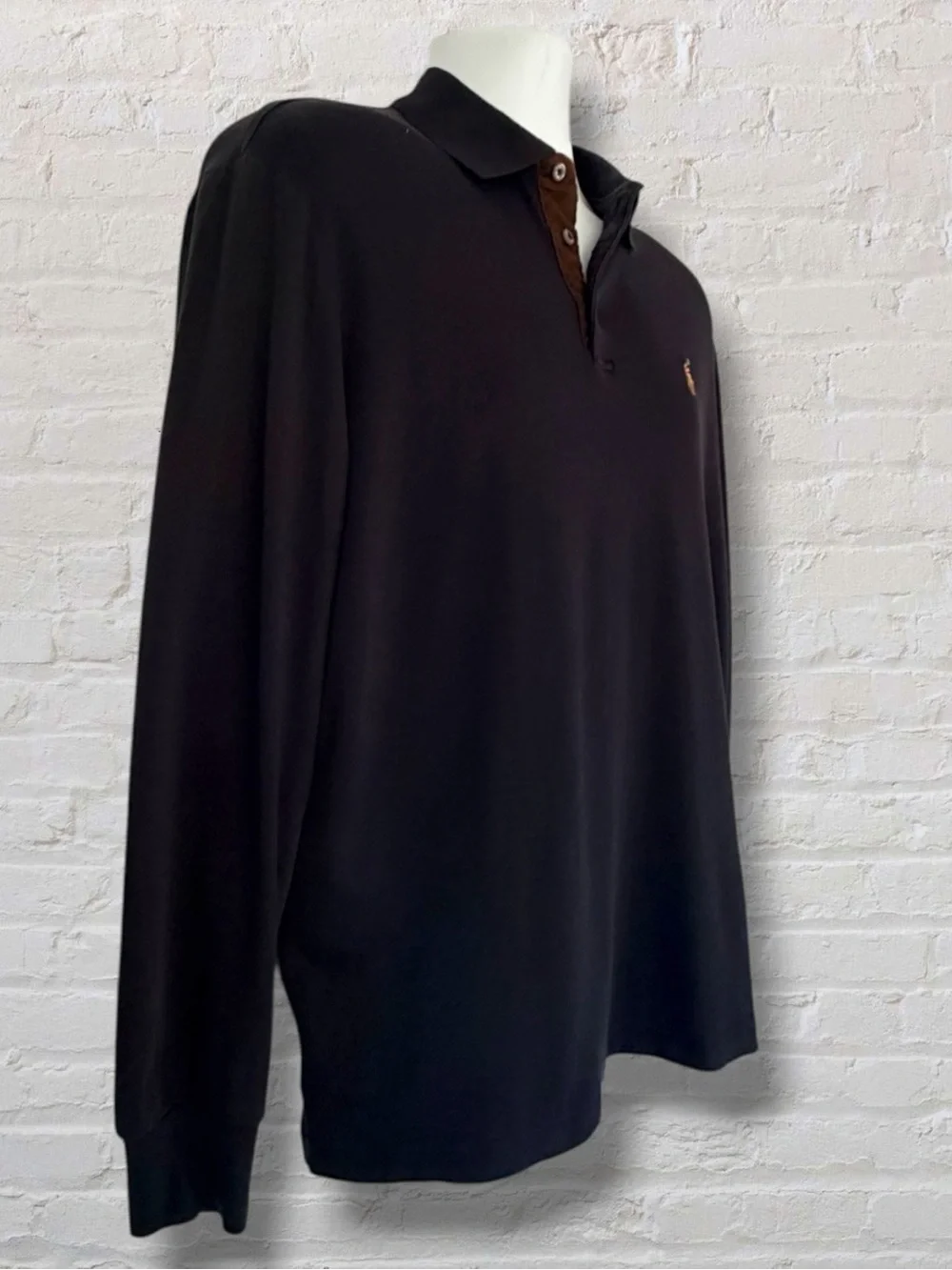 Polo Ralph Lauren Men’s L Classic Fit Long Sleeve Polo Multicolor Pony Black